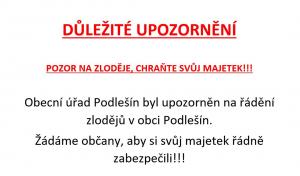 UPOZORNĚNÍ